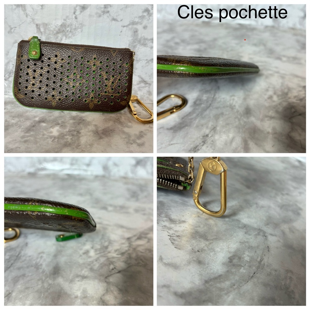 Louis Vuitton Perforated Speedy 30 Green with matching Key Cles Pochette - Picture 15 of 16